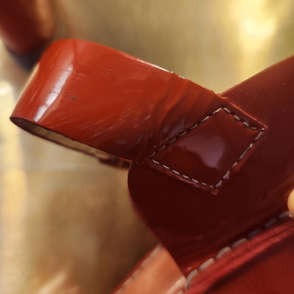 Orange Diane Von Furstenberg Wedge Sandals Size 9 - Picture 7 of 12